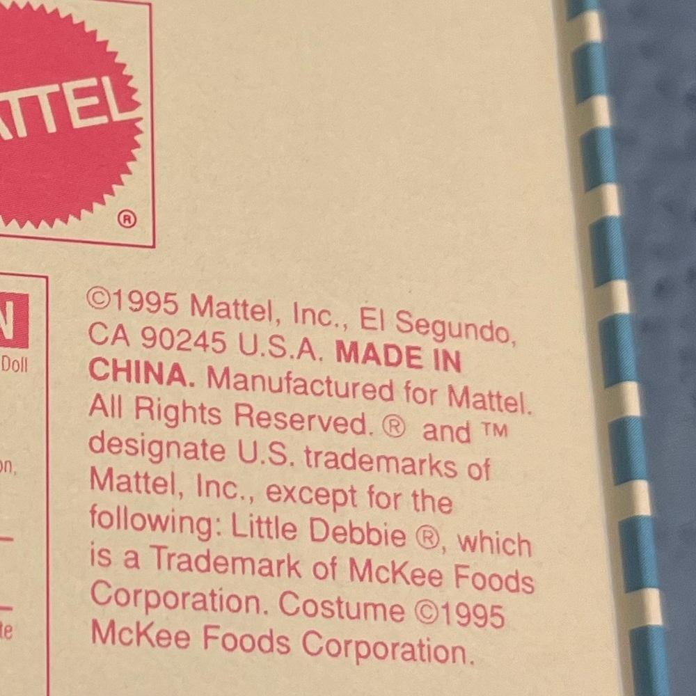 Barbie Series II Little Debbie with Blue and White Outfit New in Box 1995 - Picture 5 of 5